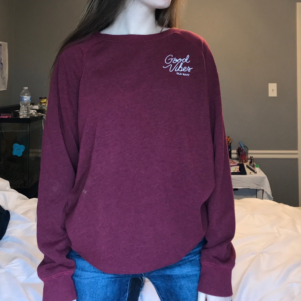 Old Navy Maroon Good Vibes Pullover